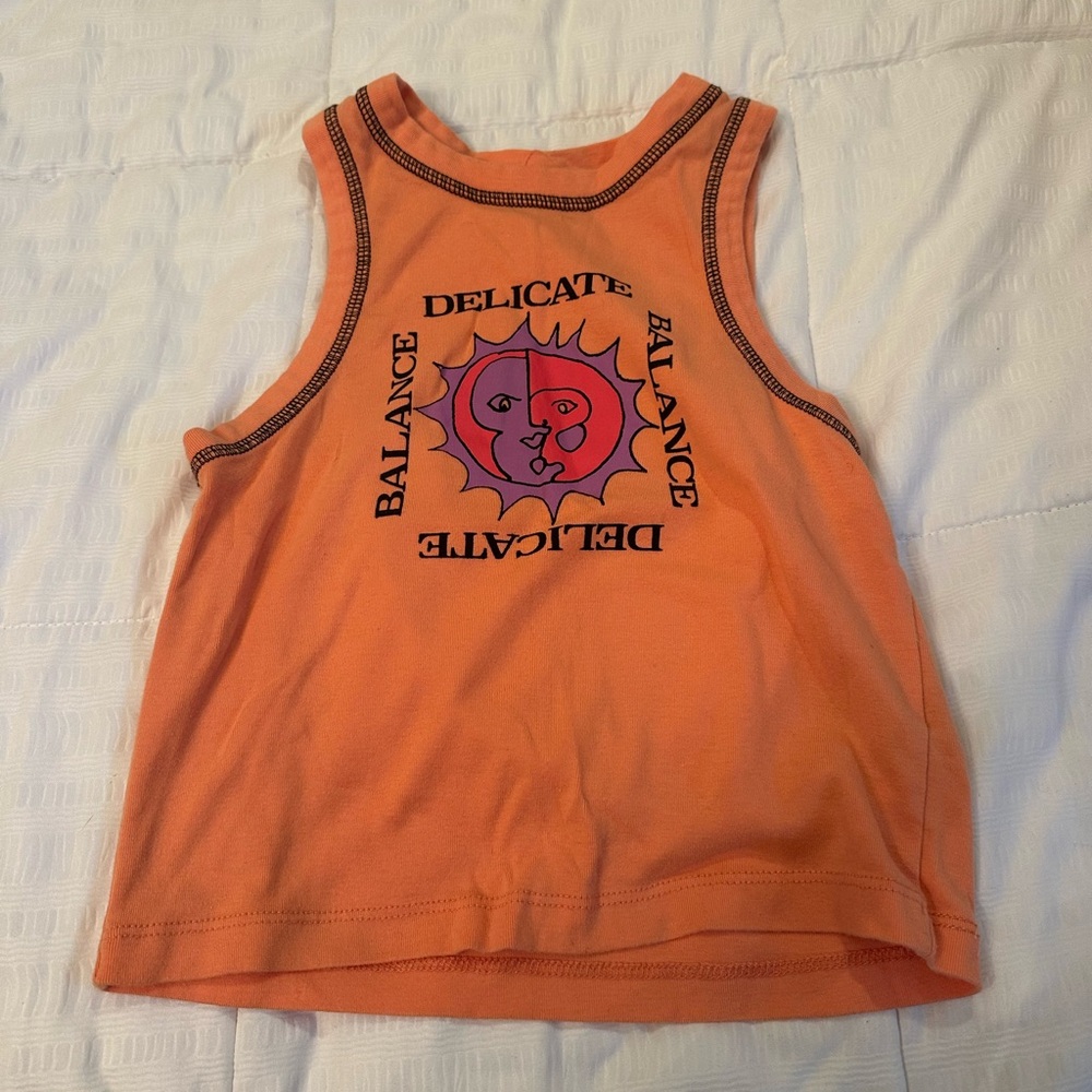 Urban Outfitters graphic orange tank top, Size: S